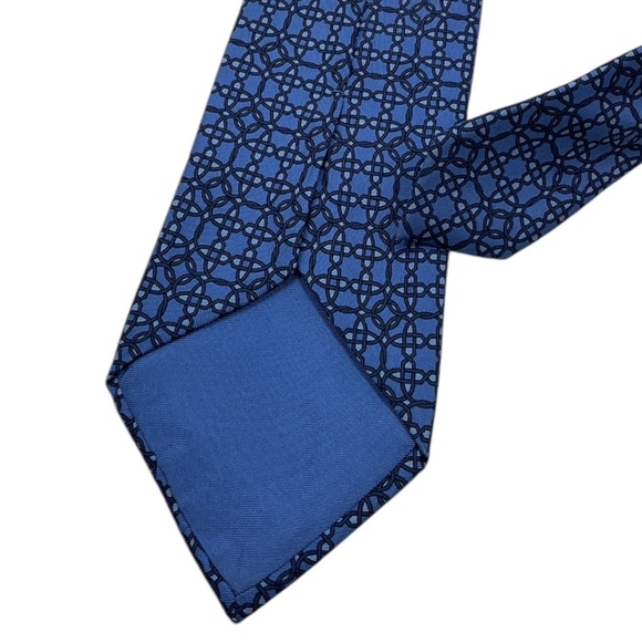 HERMÈS 7821 UA Blue Geometric Silk LUXURY Tie FRANCE - Picture 5 of 5